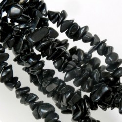 Black Agate Chip Beads strand 90cm from India