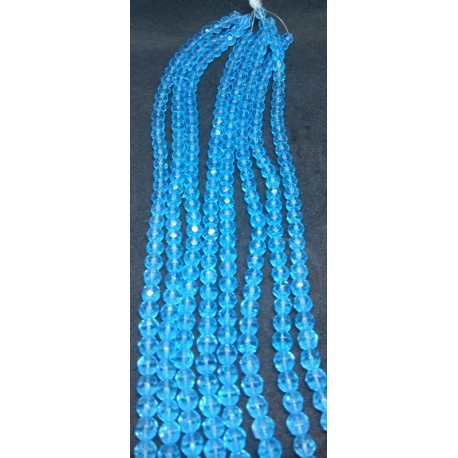 Blue Topaz Faceted Beads strand 30cm from India