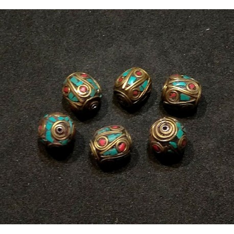 Turquoise & Coral Bead from Nepal